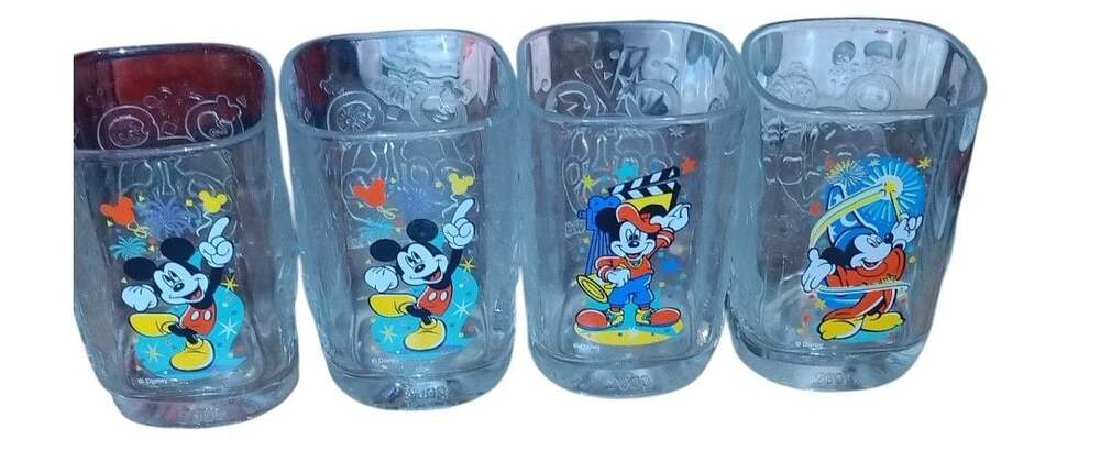 McDonalds Walt Disney World Celebration 2000 Mickey Mouse Glasses Set Of 4